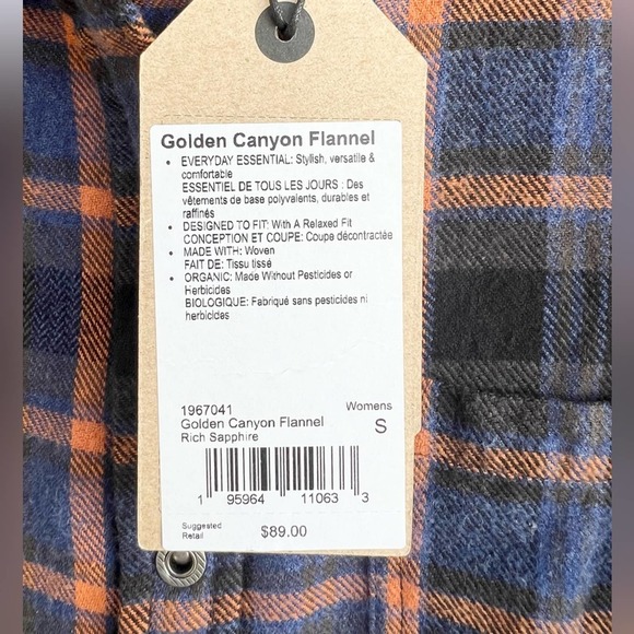 Prana golden canyon plaid flannel shirt / shacket size small new with tags - Picture 7 of 8